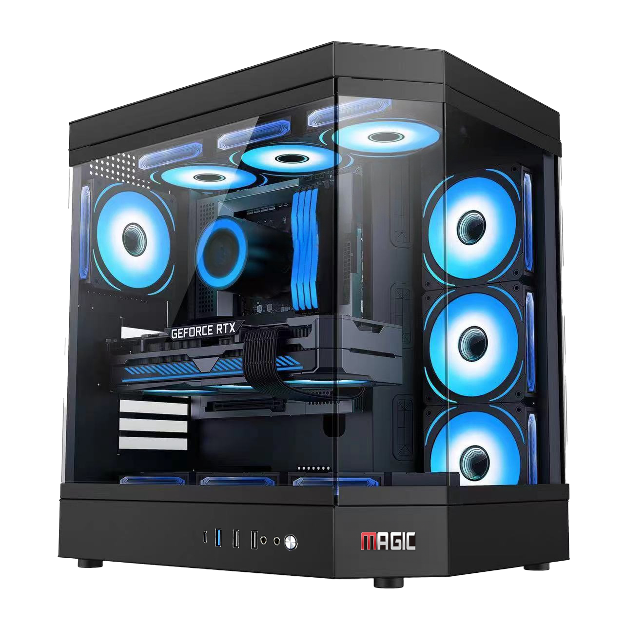 Vỏ Case MAGIC VILA ULTRA BLACK (ATX/Mid Tower/Màu Đen/Rad360/Không Fan)