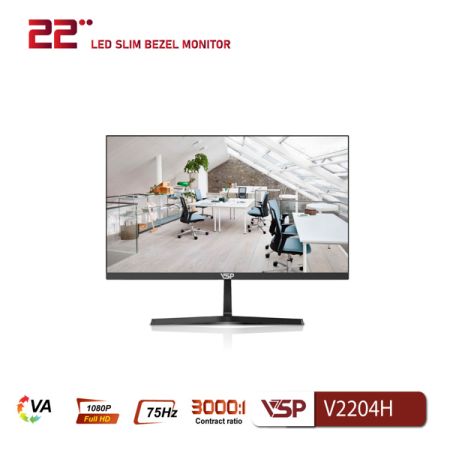 Màn hình phẳng VSP V2204H (21.45inch / VA / FHD / 75Hz / 5ms / Đen)