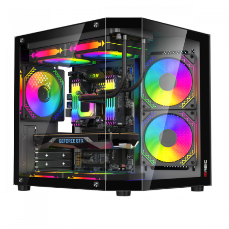 Vỏ Case Xigmatek Cubi M NANO Black EN44953 (MATX, Trắng/ Đen) Case Bể Cá