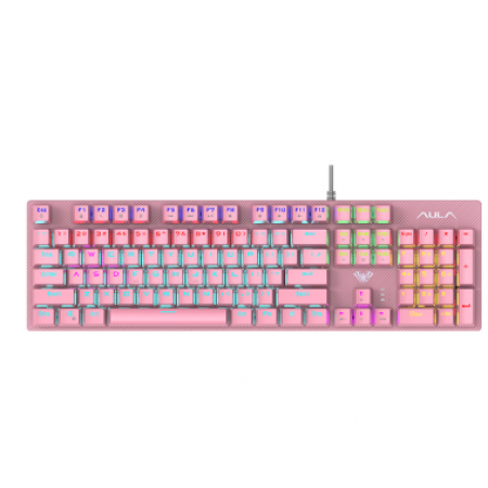 Bàn phím cơ gaming AULA S2022 Màu Hồng/Trắng/Đen/Xanh (Blue switch, USB, LED Rainbow)