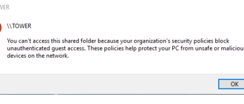 Fix lỗi you can’t access this shared folder because your organization’s