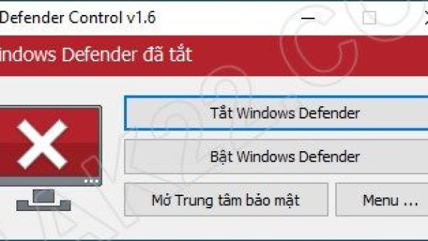 Download Defender Control - Hỗ trợ tắt và khởi động Windows Defender