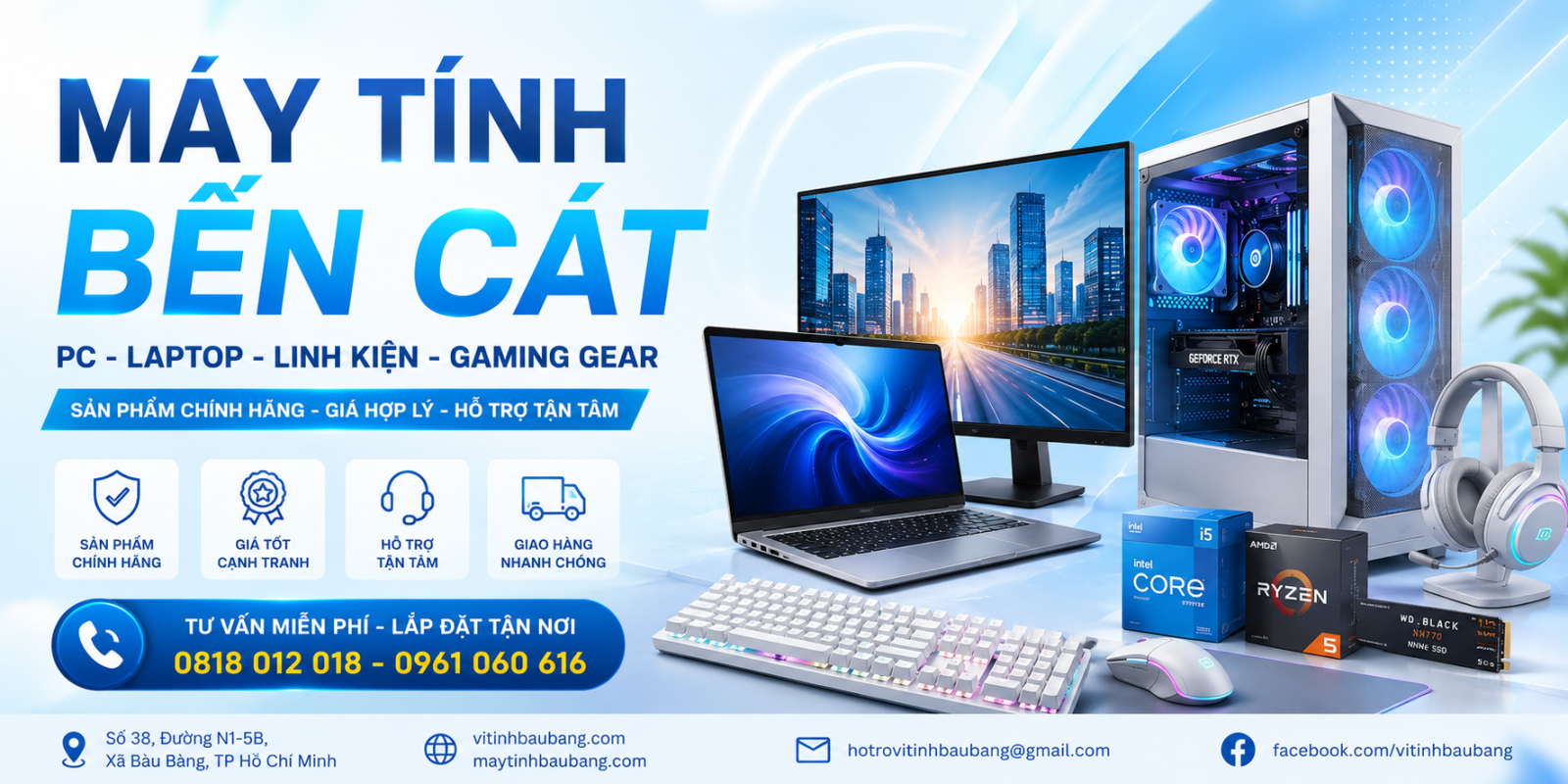 Vi Tính Bàu Bàng – Cung Cấp Máy Tính Cho Khách Hàng Bến Cát