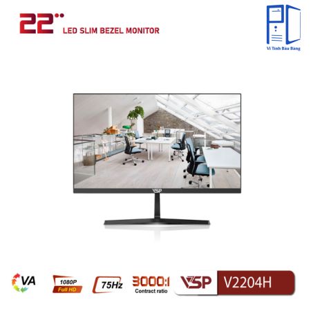 Màn hình phẳng VSP V2204H (21.45inch / VA / FHD / 75Hz / 5ms / Đen)
