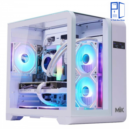 Thùng máy Case Mik Barbatos ATX - White | AIO 360, view 3 góc