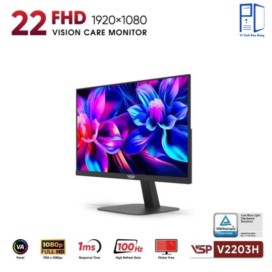 Màn hình VSP V2203H(21.5inch/ FHD/VA/100Hz/1ms/Black) | SN